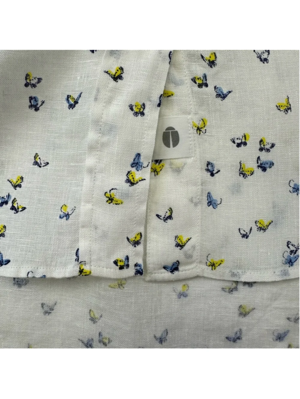 Anthro Grayson linen shirt Womens Medium Butterfly Buttondown casual Feminine - Picture 6 of 14